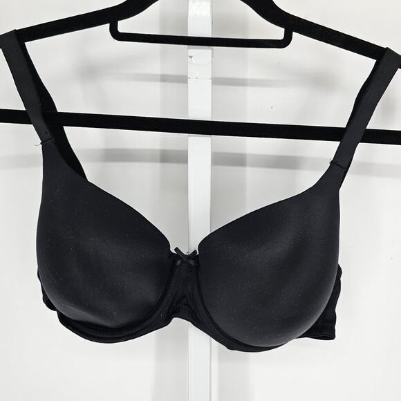 M&S Womens Sz 36C Classic T Shirt Bra Solid Black - Picture 1 of 4